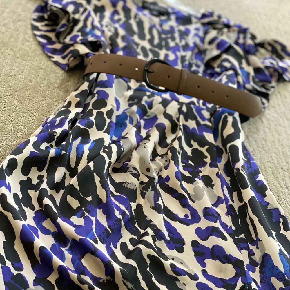 Julie Dillon Purple Rein Leopard Print Dress. Sz 2